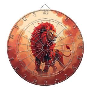Cible De Fléchettes Lueur Rouge Profond – Le Lion de la Destinée Brûla