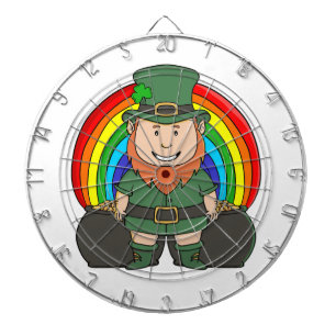 Cible De Fléchettes Lutrin chanceux avec pot d'or arc-en-ciel