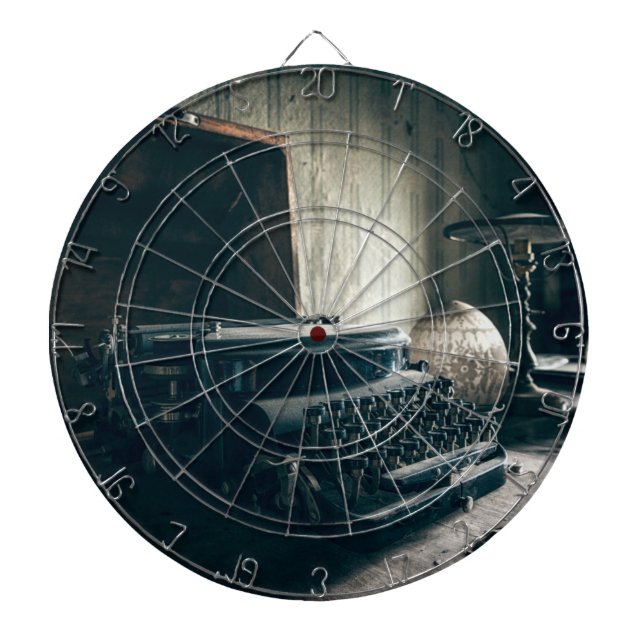 Cible De Fléchettes Machine à écrire vintage (Devant)