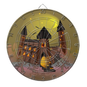 Cible De Fléchettes Maison de sorcière éffrayante Halloween et château