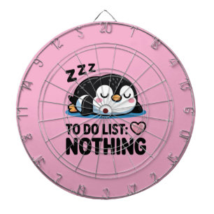Cible De Fléchettes manchot mignon endormi, liste de choses à faire ri