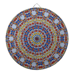 Cible De Fléchettes Mandala jaune bleu