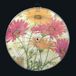 Cible De Fléchettes Marguerites décoratives<br><div class="desc">© Sue Schlabach/Apple sauvage.  Une collection de marguerites décoratives aux nuances jaunes et roses. L'image comporte un arrière - plan blanc.</div>