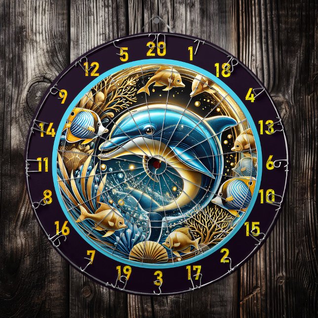 Cible De Fléchettes Marine Grace Dolphin Dartboard Art (Créateur téléchargé)