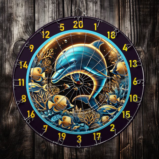 Cible De Fléchettes Marine Majesté Dolphin Dartboard Magie (Créateur téléchargé)