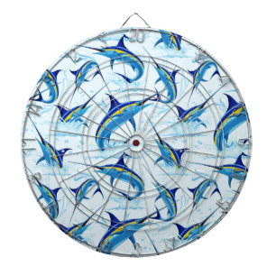 Cible De Fléchettes Marlin Bleu Jaillissant de l'Océan