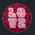Cible De Fléchettes Maroon and Pink Vintage LOVE Romantic Design<br><div class="desc">Maroon and Pink Vintage LOVE Romantic Design Dartboard.  Perfect for an engagement party or wedding celebration! Also makes a beautiful housewarming keepsake!</div>