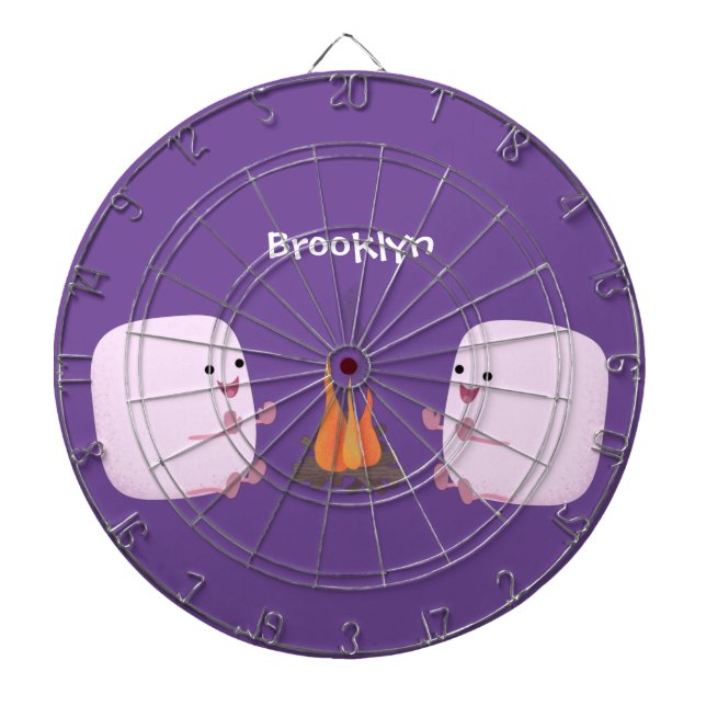 Cible De Fléchettes Marshmallows mignons roses par dessin animé sur le (Devant)