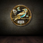 Cible De Fléchettes Mécanique Golden Bird laiton Gear Steampunk Custom<br><div class="desc">Découvrez l'essence du style steampunk avec notre Cible de flechettes mécanique en laiton d'Oiseau doré Steampunk Custom. Cette magnifique pièce d'art steampunk est ornée de détails fascinants, dont un oiseau doré époustouflant, des engrenages en laiton complexes, un papillon et des clés en steampunk enchanteurs. Immergez-vous dans un monde d'imaginaire et...</div>