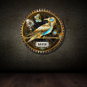 Cible De Fléchettes Mécanique Golden Bird laiton Gear Steampunk Custom