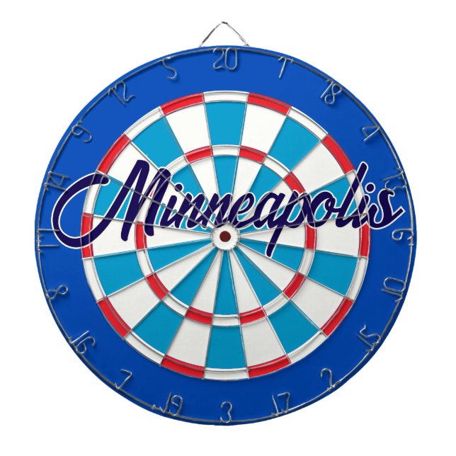 Cible De Fléchettes Minneapolis Classique Bleu Rouge Blanc Patriotique (Devant)