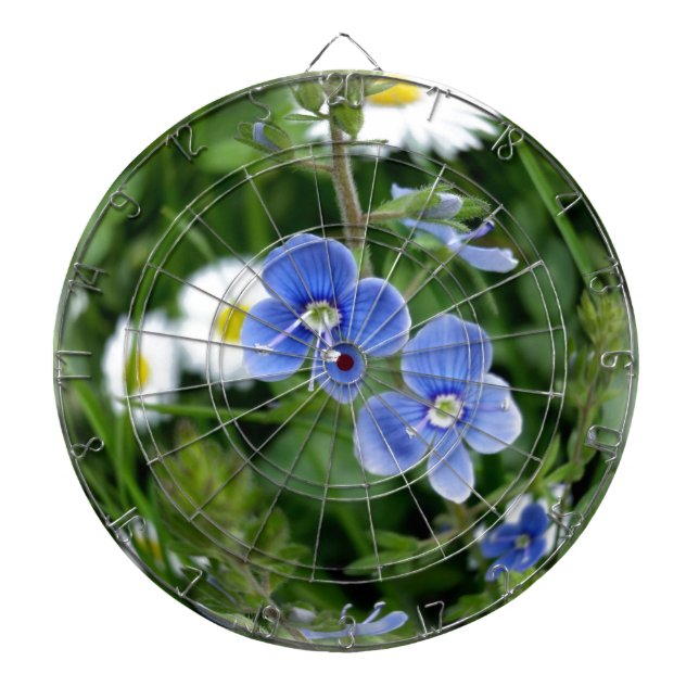 Cible De Fléchettes minuscules fleurs bleues (Devant)