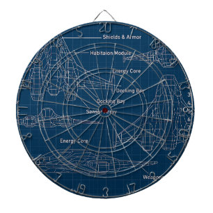 Cible De Fléchettes "Modèle futuriste d'architecture spatiale"