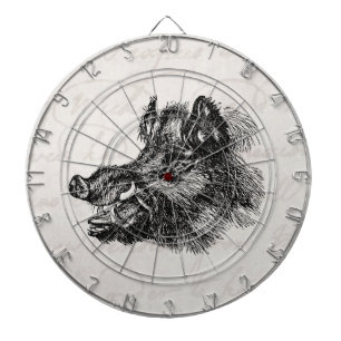 Cible De Fléchettes Modèle méchant vintage de défenses du sanglier W