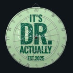 Cible De Fléchettes Modern Custom Dr. Name Date Dark Green<br><div class="desc">Modern Custom Dr. Name Date Dark Green dart board.</div>