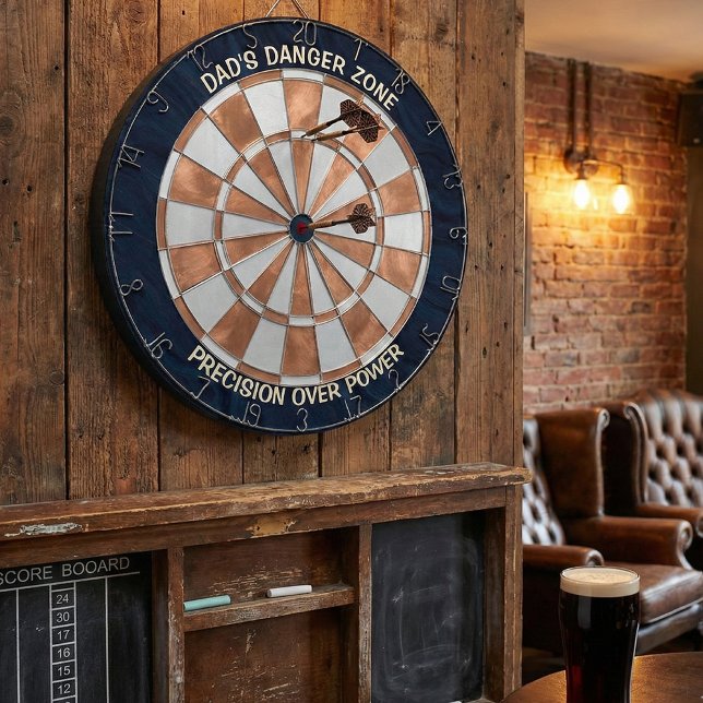 Cible De Fléchettes Modern Metallic Copper & Navy Blue Custom (Créateur téléchargé)