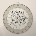 Cible De Fléchettes Moderne<br><div class="desc">Élevez votre salle de jeux ou votre bureau avec ce tableau de bord minimaliste moderne avec la citation motivationnelle "Toujours faire de votre mieux" en typographie chic. Les tons neutres se marient harmonieusement avec n'importe quel décor, ce qui en fait un élément fonctionnel et un énoncé élégant. Parfait pour ceux...</div>