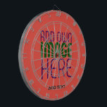 CIBLE DE FLÉCHETTES MODERNE ÉDITABLE ROUGE ORANGE MODÈLE TEXTE D'IMAGE<br><div class="desc">IL S'AGIT D'UNE CONCEPTION ADAPTÉE AUX CLIENTS.VOUS POUVEZ CHANGER,  REdimensionner OU AJOUTER LOGO,  PHOTO,  TEXTE ET COULEURS COMME VOUS VOULEZ.MERCI.</div>