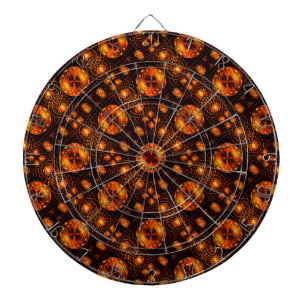 Cible De Fléchettes Moderne Élégant Bohème Doré Motif d'Art Abstrait #