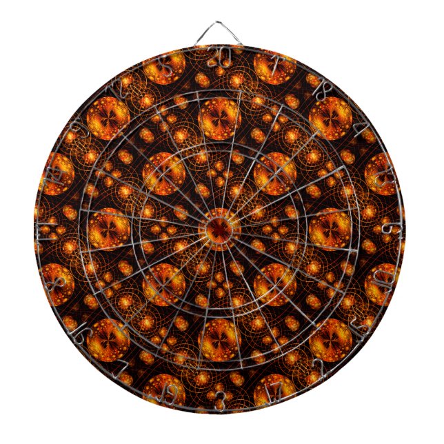 Cible De Fléchettes Moderne Élégant Bohème Doré Motif d'Art Abstrait # (Devant)