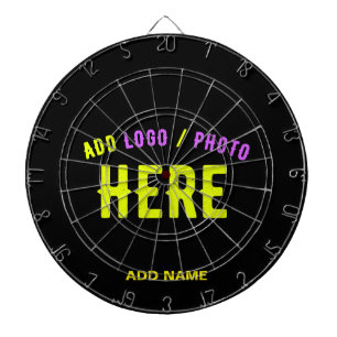 CIBLE DE FLÉCHETTES MODERNE ET MODERNE PERSONNALISABLE NOIR VÉRIFIÉ