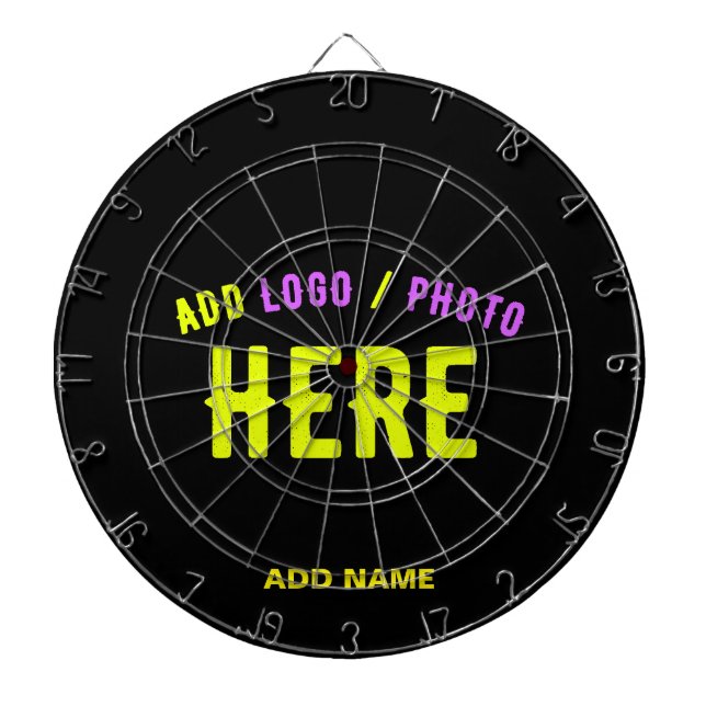 CIBLE DE FLÉCHETTES MODERNE ET MODERNE PERSONNALISABLE NOIR VÉRIFIÉ (Devant)