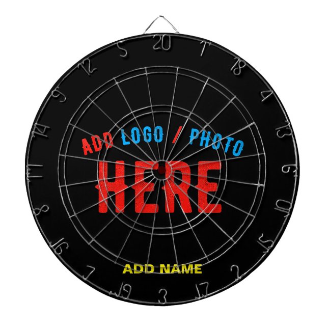 CIBLE DE FLÉCHETTES MODERNE ET MODERNE PERSONNALISABLE NOIR VÉRIFIÉ (Devant)