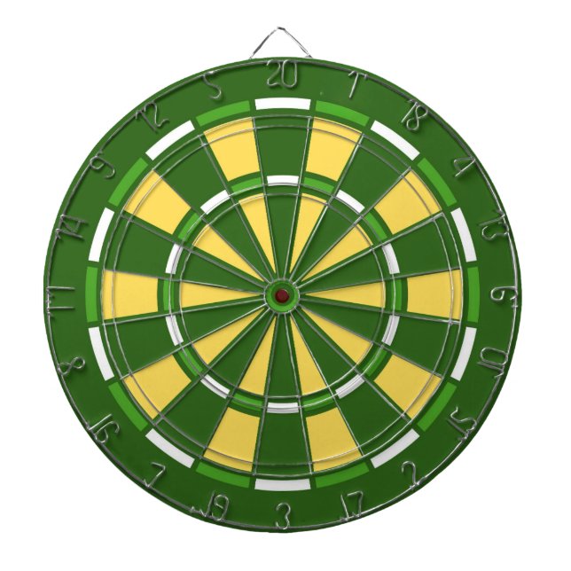 Cible De Fléchettes Moderne Tendance Verte et Jaune  (Devant)