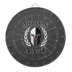 Cible De Fléchettes Molon Labe Laurels Spartan Mask Noir & Blanc