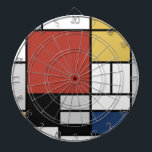 Cible De Fléchettes Mondrian Peinture Rouge Plane Jaune Noir Gris Bleu<br><div class="desc">Composition avec Grand Plan rouge, Jaune, Noir, Gris et Bleu Piet Mondrian a commencé à créer les tableaux abstraits définitifs dans les années 1920 pour lesquels il est le plus connu. Il a gardé sa palette limitée au blanc, au noir et au gris en plus des trois couleurs primaires, le...</div>