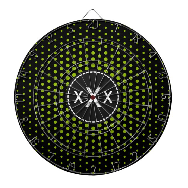 Cible De Fléchettes Monogram Apple vert Techno Dots Moderne (Devant)