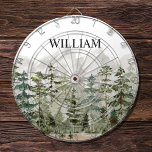 Cible De Fléchettes Monogramme Aquarelle Pine verte forêt de montagne<br><div class="desc">Ajoutez une touche de nature à votre style sportif grâce à la forêt de pins verts de Monogram Watercolor sur la Cible de flechettes de montagne! Personnalisez-le et profitez d'une touche de charme rustique à votre jeu !</div>