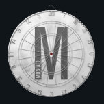 Cible De Fléchettes Monogramme et nom personnalisés modernes<br><div class="desc">Design Monogram moderne avec lettre monogramme personnalisée "M" et nom dans le style de police sans serif moderne en gras. Un cadeau parfait pour lui,  un cadeau de fête des pères et plus encore.</div>