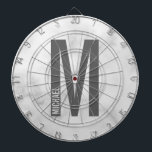 Cible De Fléchettes Monogramme et nom personnalisés modernes<br><div class="desc">Design Monogram moderne avec lettre monogramme personnalisée "M" et nom dans le style de police sans serif moderne en gras. Un cadeau parfait pour lui,  un cadeau de fête des pères et plus encore.</div>