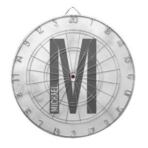 Cible De Fléchettes Monogramme et nom personnalisés modernes