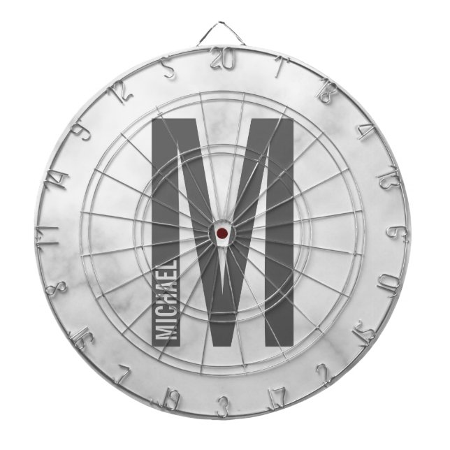 Cible De Fléchettes Monogramme et nom personnalisés modernes (Devant)