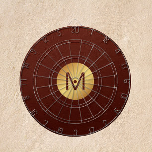 Cible De Fléchettes Monogramme Initial l moderne Rouge & Or Salle de J