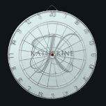 Cible De Fléchettes Monogramme moderne élégant Script Aqua Blue<br><div class="desc">L'élégant design présente votre initiale dans un magnifique script de calligraphie avec des fioritures qui enveloppent votre nom de famille. Fait un grand cadeau pour grand-mère,  un anniversaire,  pour la fête des mères,  ou tout autre jour de famille.</div>