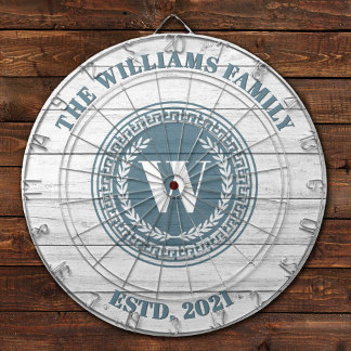 Cible De Fléchettes Monogramme Nom de famille Vintage Crest
