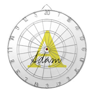 Cible De Fléchettes Monogramme Or Nom personnalisé initial Fête des pè