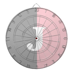 Cible De Fléchettes Monogramme rose gris blanc Fête de la Maison de Fi