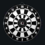 Cible De Fléchettes Monogramme sur noir et blanc<br><div class="desc">Monogramme sur Cible de flechettes noire et blanche. Monogramme prêt à être personnalisé.</div>