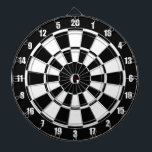 Cible De Fléchettes Monogramme sur noir et blanc<br><div class="desc">Monogramme sur Cible de flechettes noire et blanche. Monogramme prêt à être personnalisé.</div>