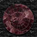 Cible De Fléchettes Moody Agate | Vin Bordeaux Sangria Merlot Maroon<br><div class="desc">90s grunge inspiré sombre, sophistiqué aquarelle marbré pierre d'agate dans un ton de bijou moody profond avec faux feuille métallique et veines de parties scintillant dans un riche, dramatique avec tourbillons fluides abstraits et veines de parties scintillant. De la collection "Till Death Do Us Part", ce magnifique dégradé peint à...</div>