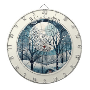 Cible De Fléchettes Moonlit Nordic Forest, personnalisable
