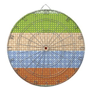 Cible De Fléchettes mosaïque de motif transparent coloré, jaune, vert.