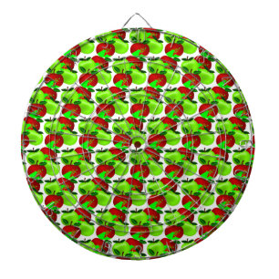 Cible De Fléchettes Motif à pomme rouge et verte
