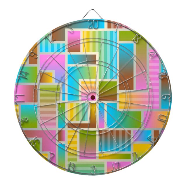 CIBLE DE FLÉCHETTES MOTIF ABSTRAIT COLORÉ (Devant)