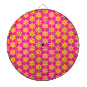 Cible De Fléchettes Motif Abstrait rose et jaune vif