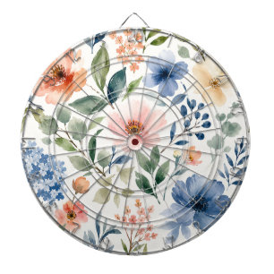 Cible De Fléchettes Motif botanique moderne de fleur sauvage à l'aquar